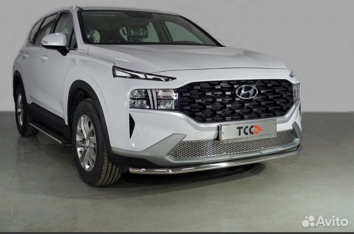 Защита бамеера труба нерж. Hyundai Santa Fe