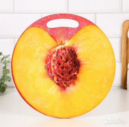 Доска разделочная и сервировочная круглая кухонная