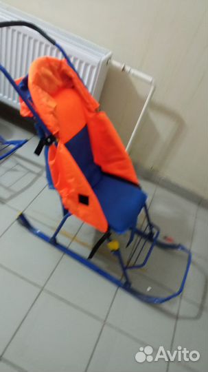 Детские санки коляска с колесами бу