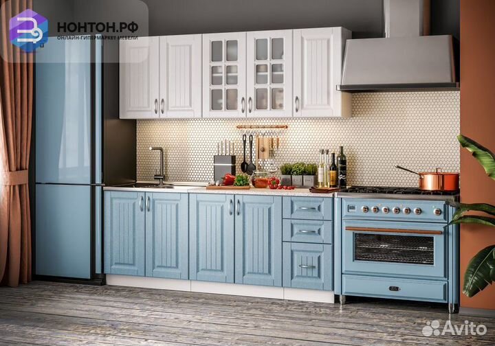 Кухня Классика 2.0 м ясень эмаль матовый / реалвуд