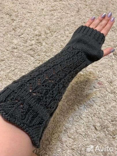 Вязаные митенки