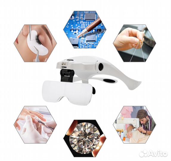 Очки увеличительные с подсветкой новые