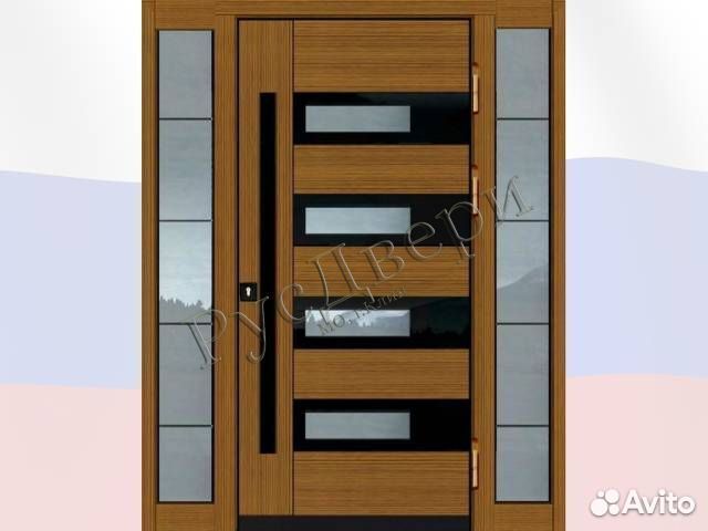 Дизайнерская металлическая дверь в частный дом
