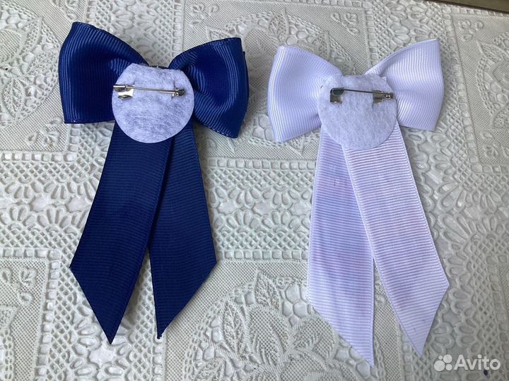 Школьные бантики, галстук из ленты в клетку