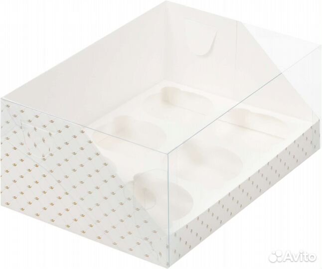 Коробка для капкейков, пирожных, рулетов и кексов