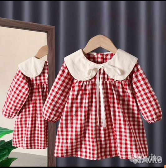 Детское платье в клетку 80, 90, 100, 110, 120