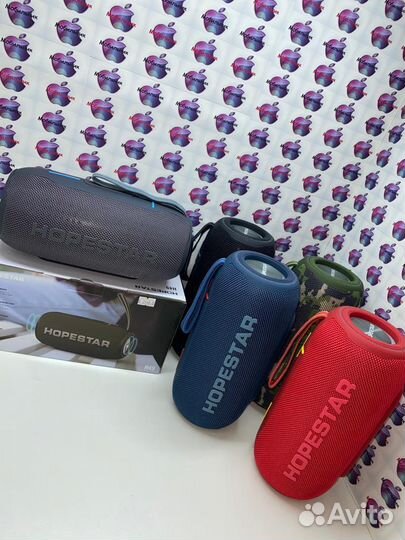 Большин колонки с ручкой и с акб тёмно/синие