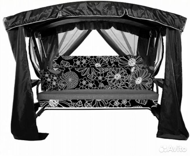 Качели садовые четырехместные 