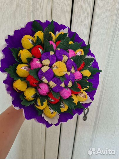 Сладкие букеты из конфет