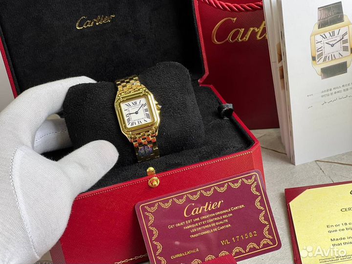 Часы Carthier Panthere лимонное золото 18К