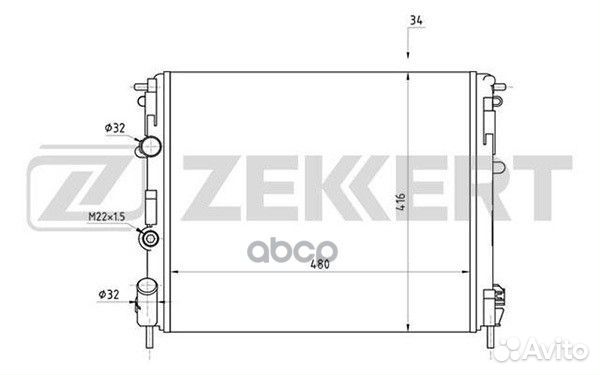 Радиатор охл. дв. Renault Clio II 98- Kangoo 9