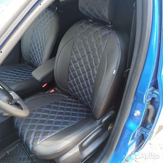 Автомобильные чехлы из эко кожи ромбик