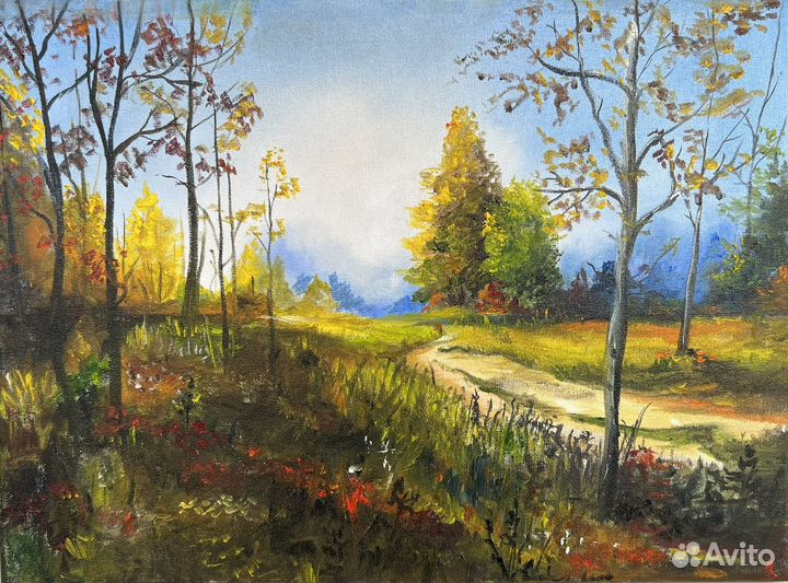 Картина маслом на холсте « солнечная осень«