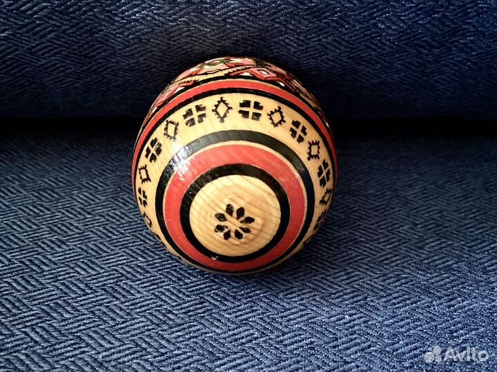 Яйцо деревянное расписное декоративное