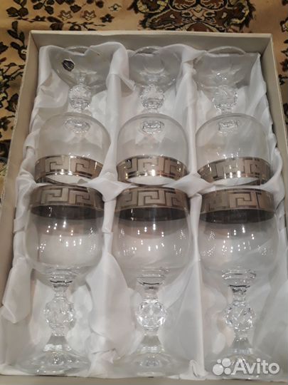 Хрустальные фужеры богемия