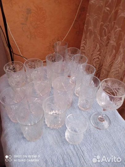 Хрустальные стаканы и стопки. 90-е гг