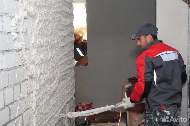 Механизированная штукатурка стен под покраску от 2