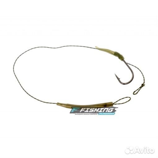 Поводок готовый с крючком и лентяйкой LS №2 25lb