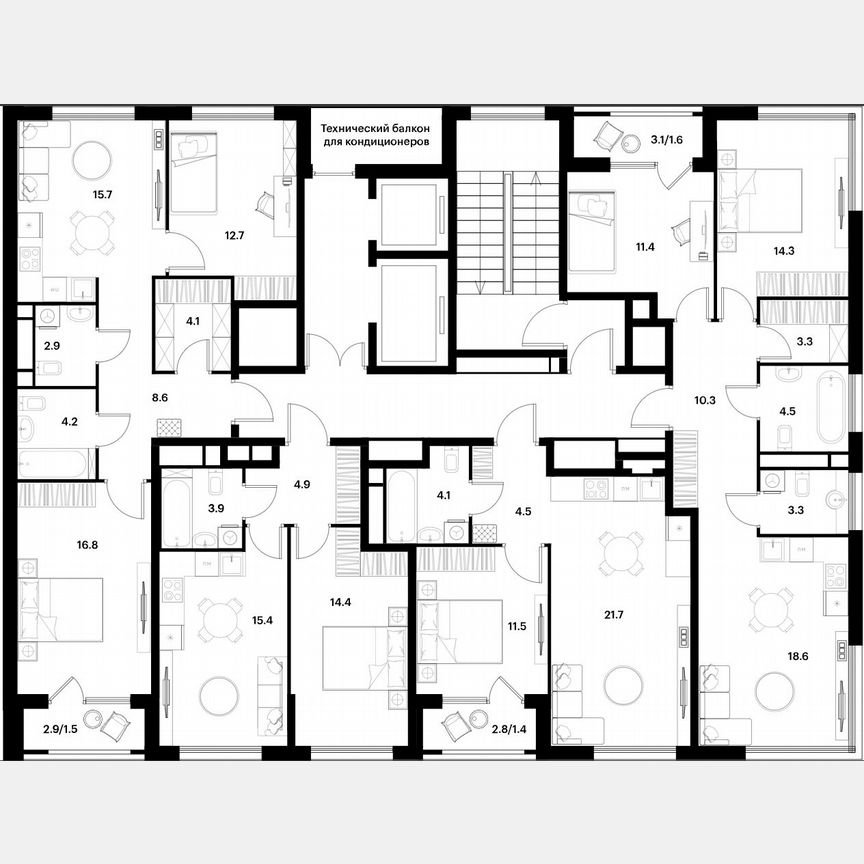 3-к. квартира, 83,5 м², 3/11 эт.