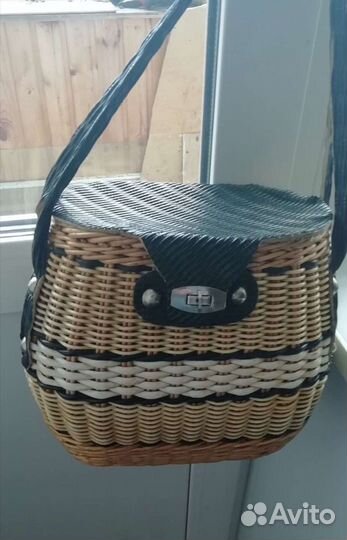 Сумка-корзина плетеная СССР. Винтаж
