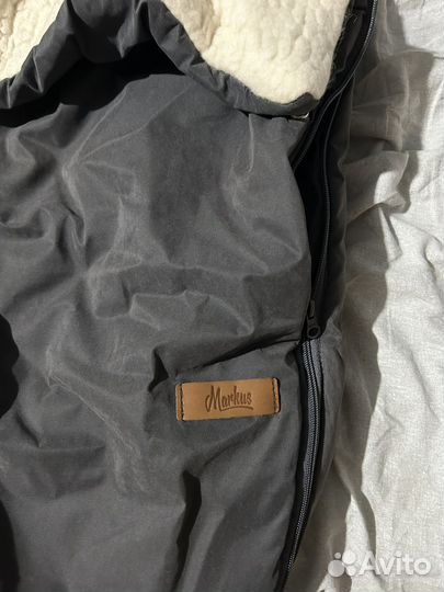 Зимний конверт в коляску на овчине markus