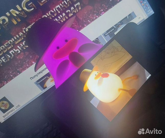 Милый детский ночник силиконовая уточка