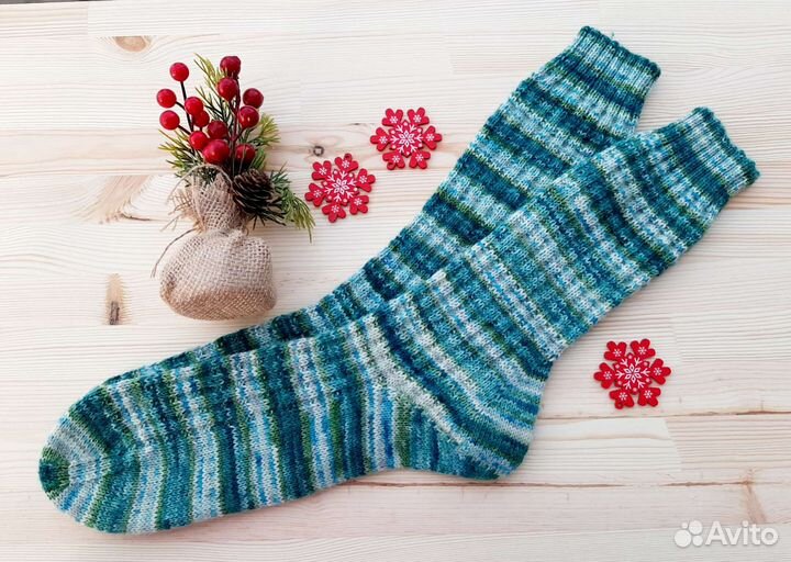 Носки ручной вязки шерстяные