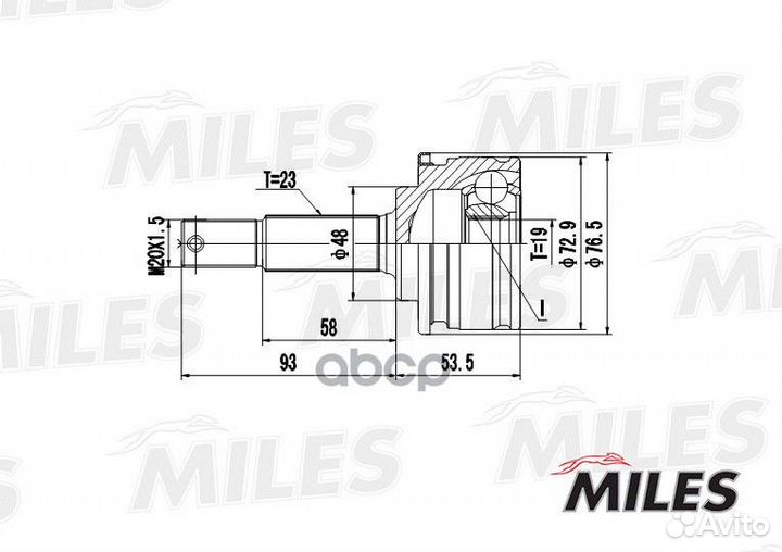 ШРУС nissan micra K11 1.0 92-00 нар. GA20301 Miles