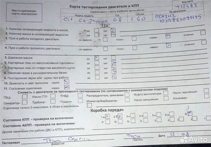 Разбор на запчасти Citroen C4 Picasso 2006-2013
