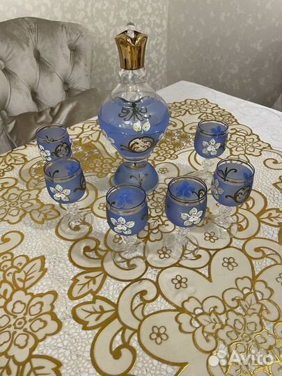 Графин с рюмками богемия