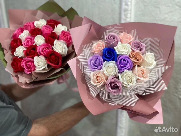Букет из мыльных роз