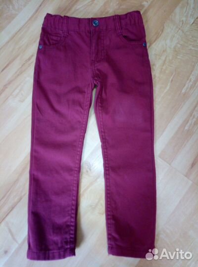 Бордовые брюки на мальчика рост 104