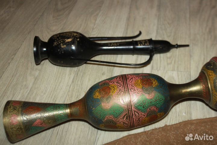 Ваза бронза и кувшин гравировка ретро 3 шт