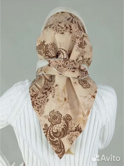 Зимний платок экозамша