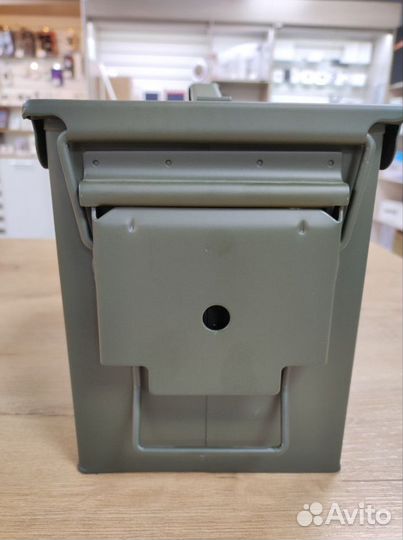 Армейский стальной ящик, зеленый, без надписей