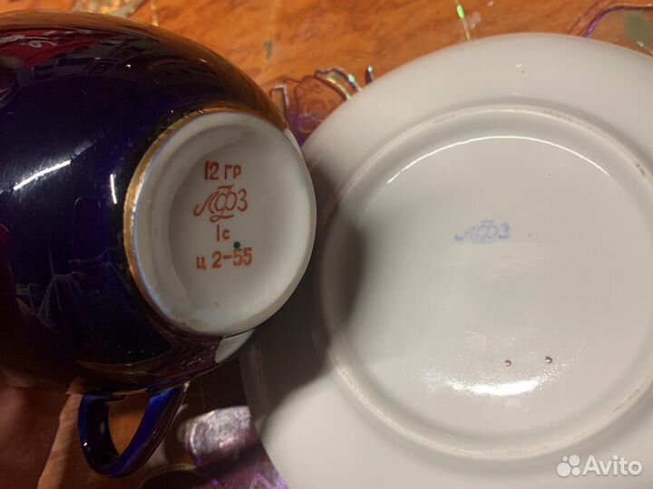 Чайная пара фарфор лфз СССР