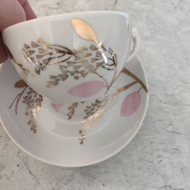 Чайные пары "Розовая ветка" (Дулево)