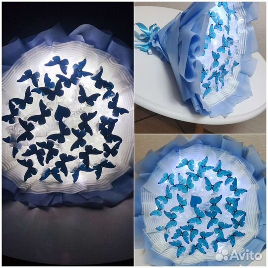 Светящийся букет из бабочек