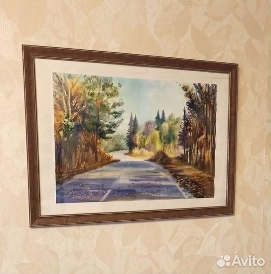 Картина Акварель Осенняя дорога А2