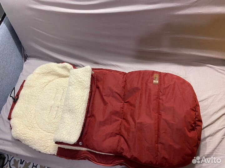 Зимний конверт в коляску на овчине