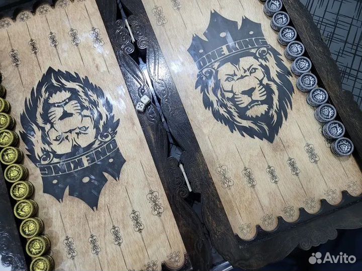 Подарочные фишки для нард 25мм Лев