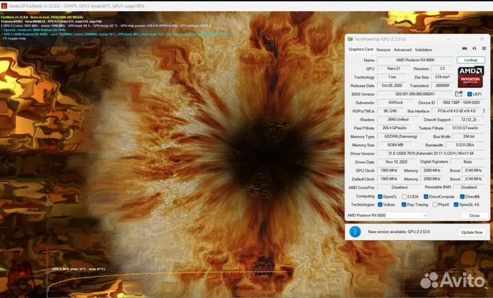 RX 6800 16Gb (Гарантия) Asrock Challenger Pro