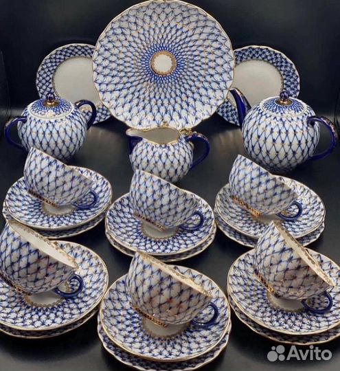 Чайный сервиз Кобальтовая сетка 23пр. лфз