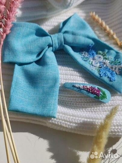 Бант и заколка ручной работы (Комплект заколок)