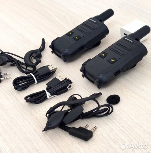 Легкая рация с наушником, комплект 2 штуки