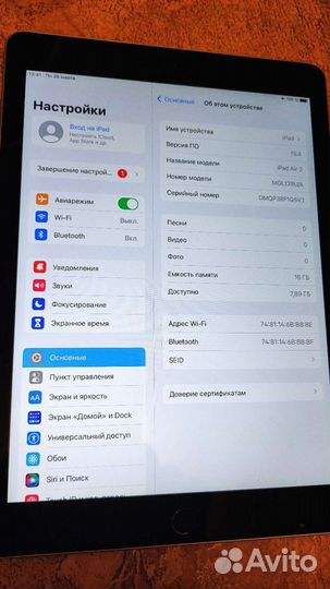 iPad air 2 16gb A1566