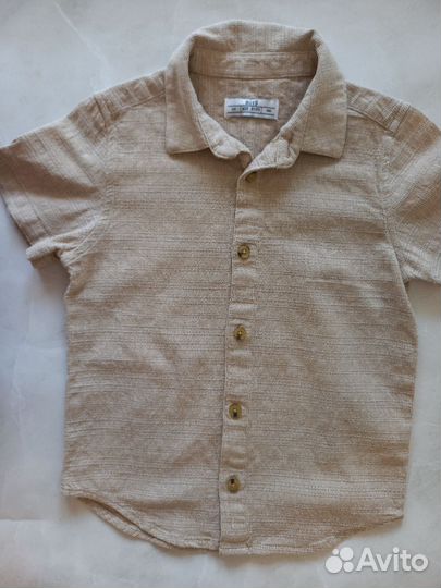 Бежевая рубашка на мальчика 116