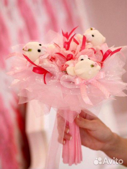 Букет из мягких игрушек для девочки