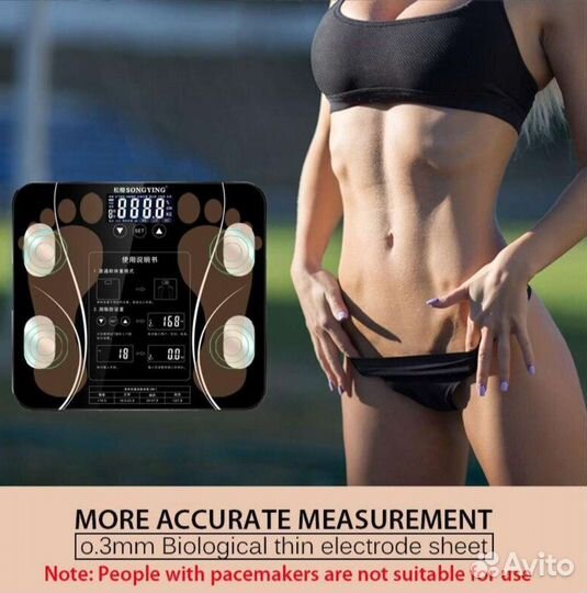 Умные весы c bmi / электронные напольные весы