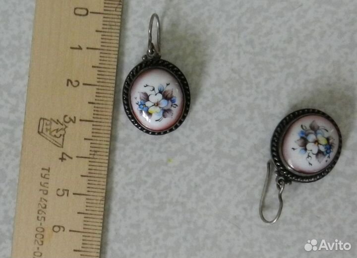 Серьги финифть ростовская